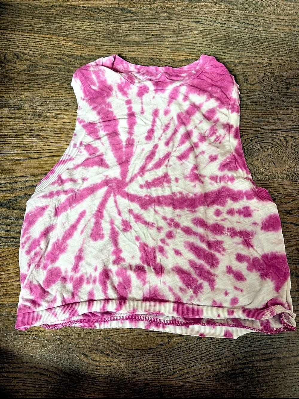 Free People Movement Tie-Dye Tank Top in Pink & White Size Medium